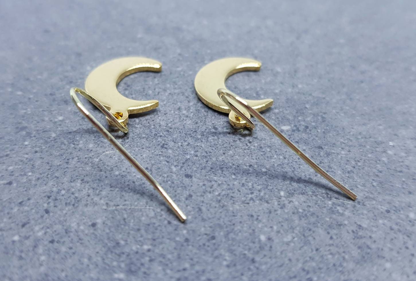 Crescent Moon Earrings, Hypoallergenic Earrings, Gold Stainless Steel Earrings, Moon Earrings