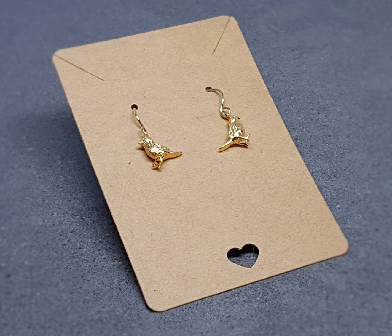 Bird Earrings, Hypoallergenic Ear Wires, Gold Bird Earrings, Gold Earrings, Brass Bird Earrings