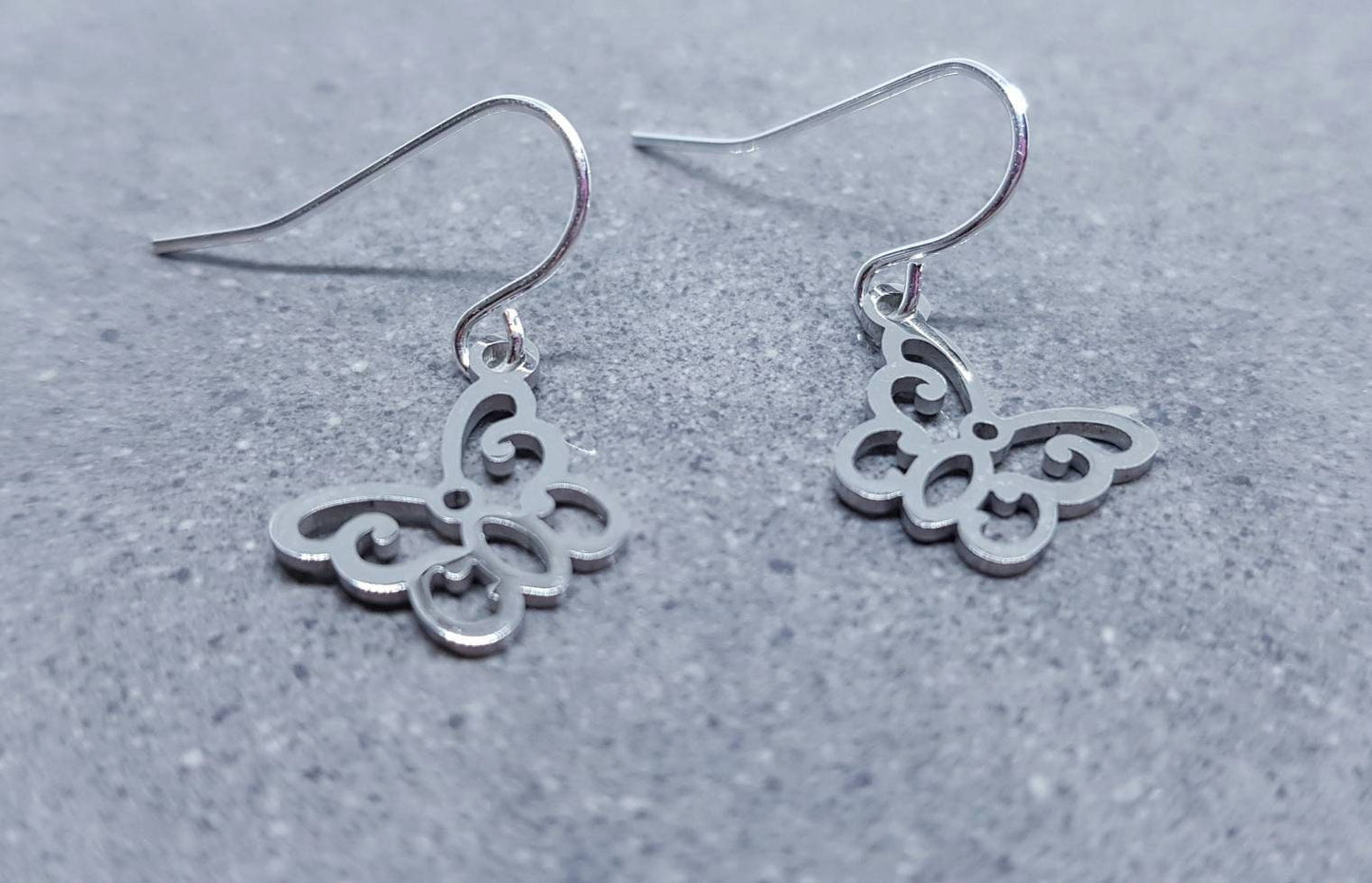 Butterfly Earrings, Hypoallergenic Ear Wires, Butterfly Gift, Silver Butterfly Earrings, Stainless Steel Butterfly Earrings