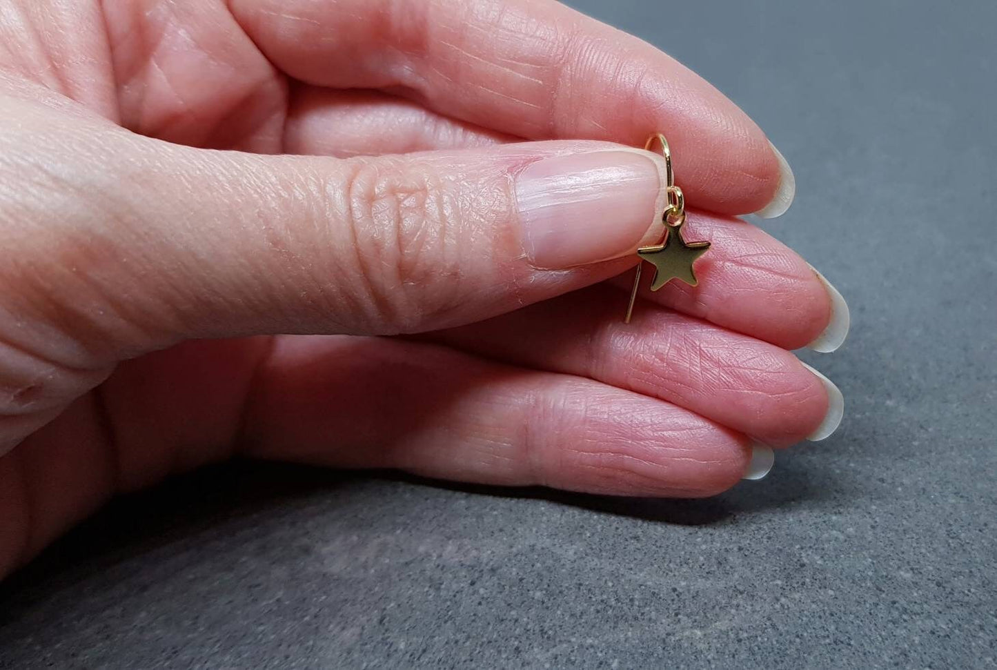 Star Earrings, Hypoallergenic Ear Wires, Gold Stainless Steel Earrings