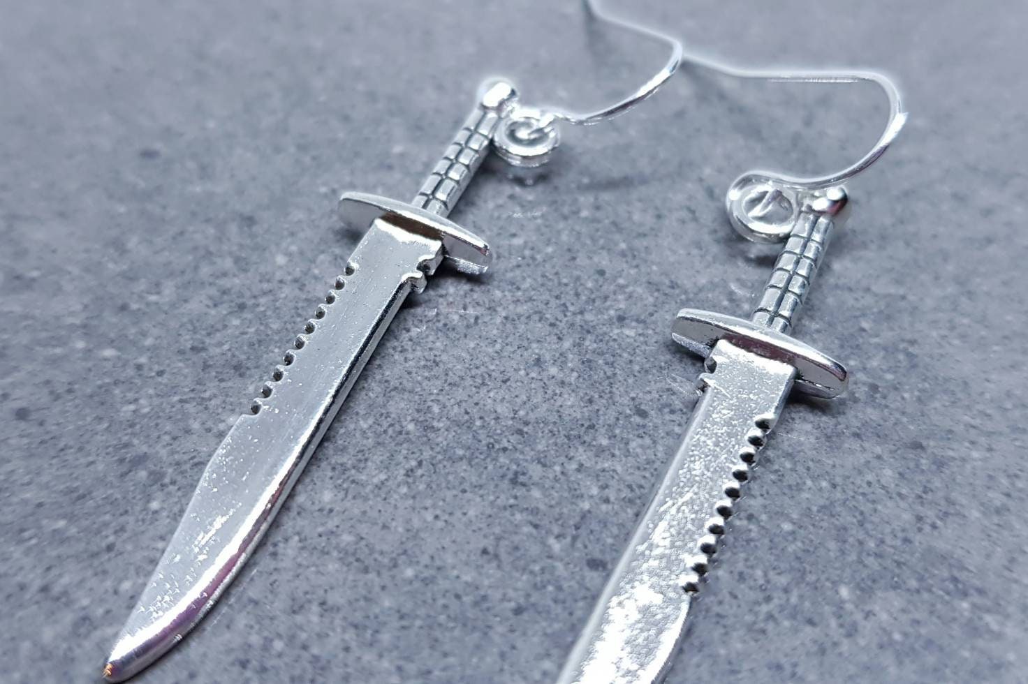 Dagger Earrings, Hypoallergenic Ear Wires, Sword Earrings, Gothic Jewellery