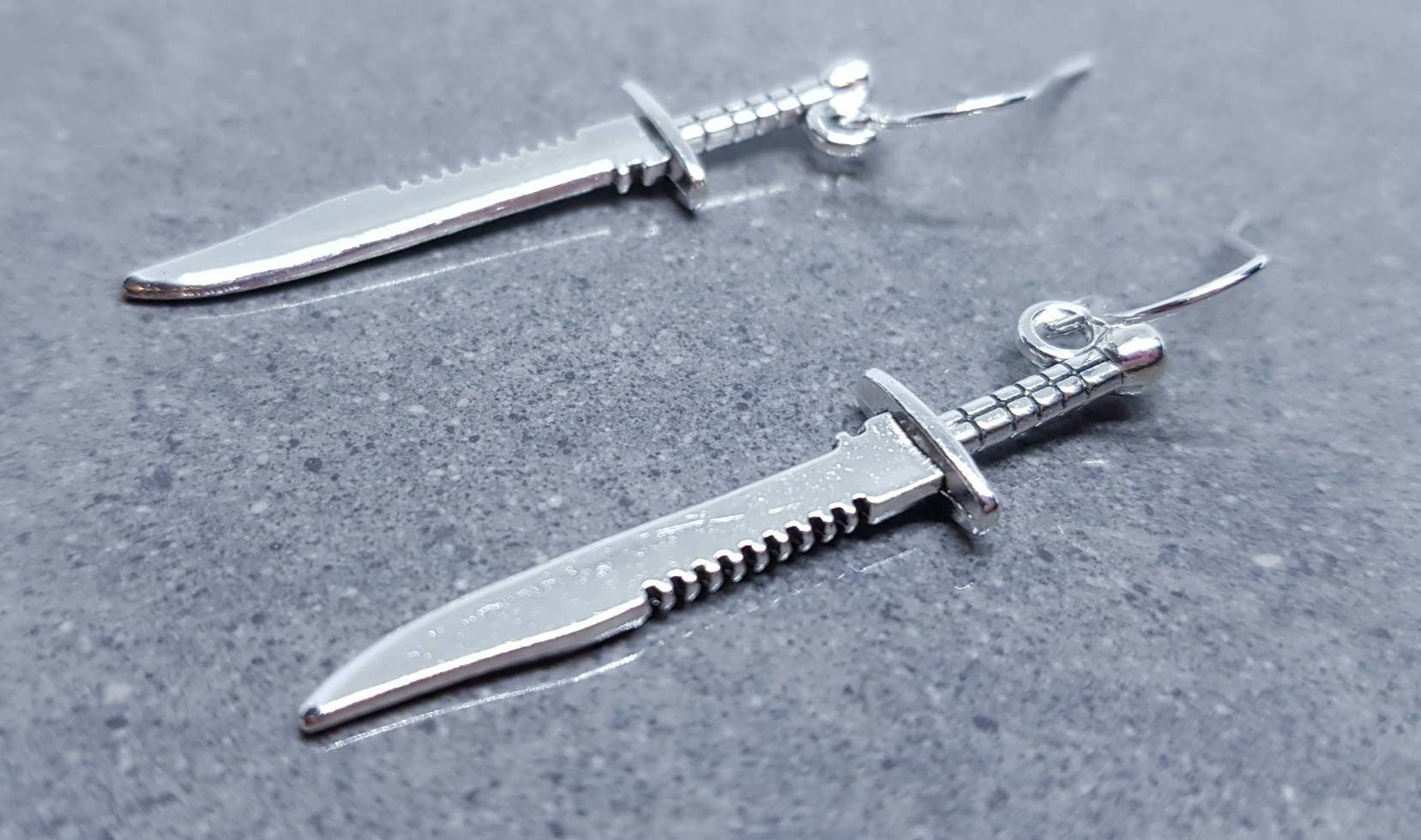 Dagger Earrings, Hypoallergenic Ear Wires, Choice of ear wires, Handmade Item, Gothic Jewellery, UK