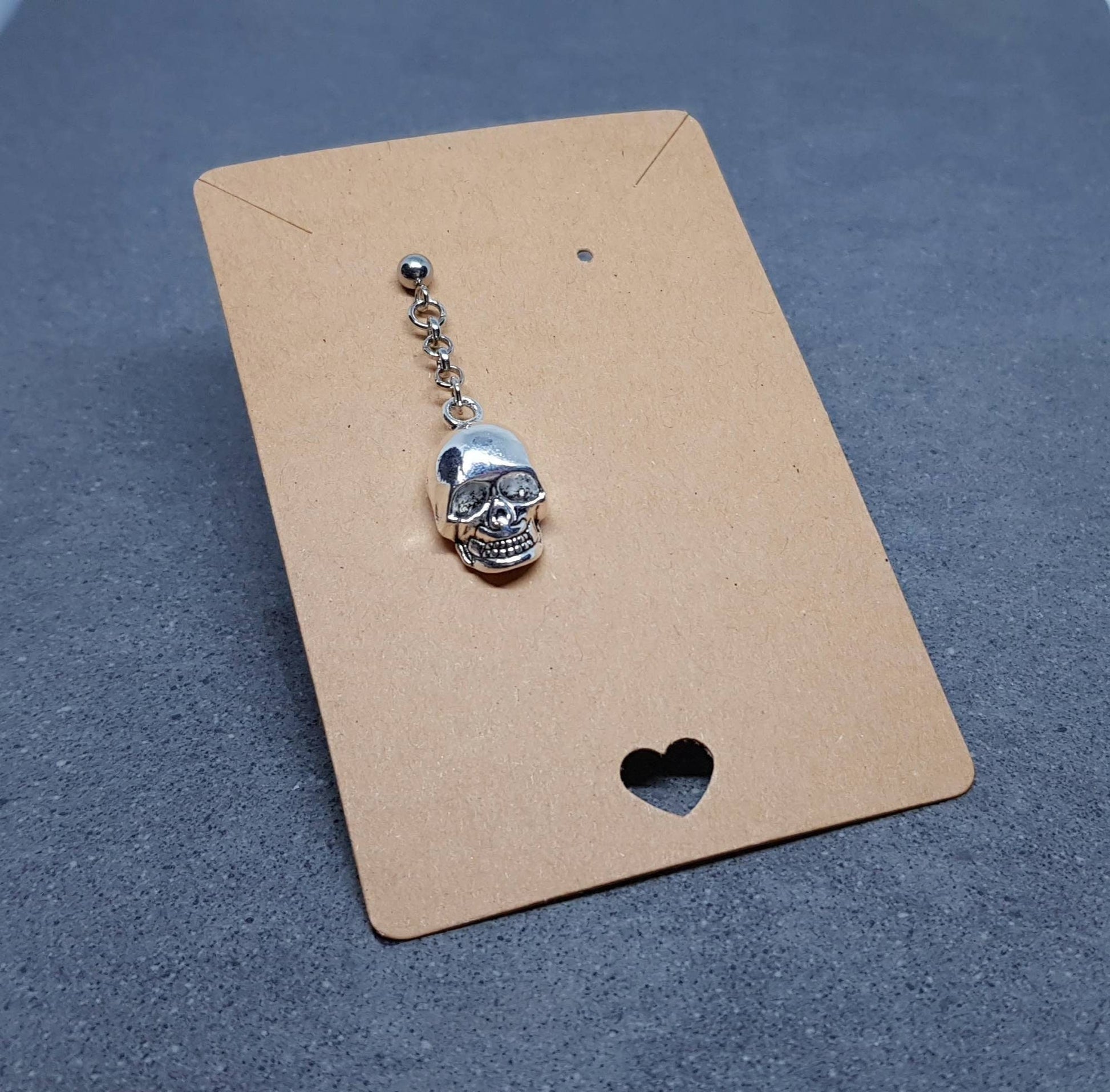 Skull Earrings, Surgical Steel Hypoallergenic Studs, Comes as a Pair or Single, Gothic Jewellery