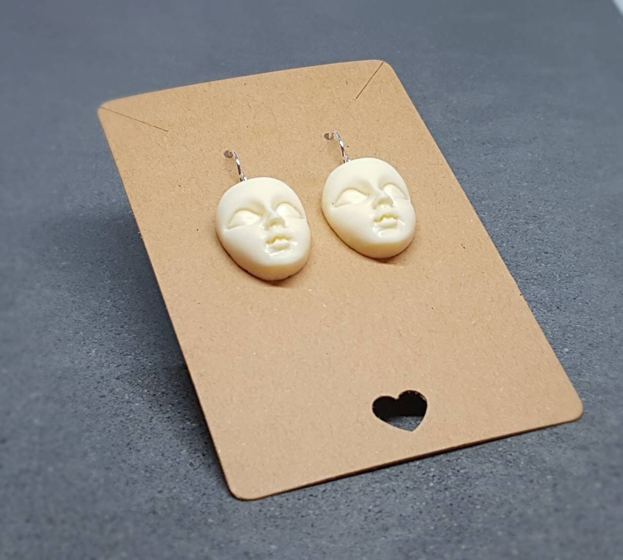 Face Earrings, Hypoallergenic Ear Wires, Minimalistic Earrings