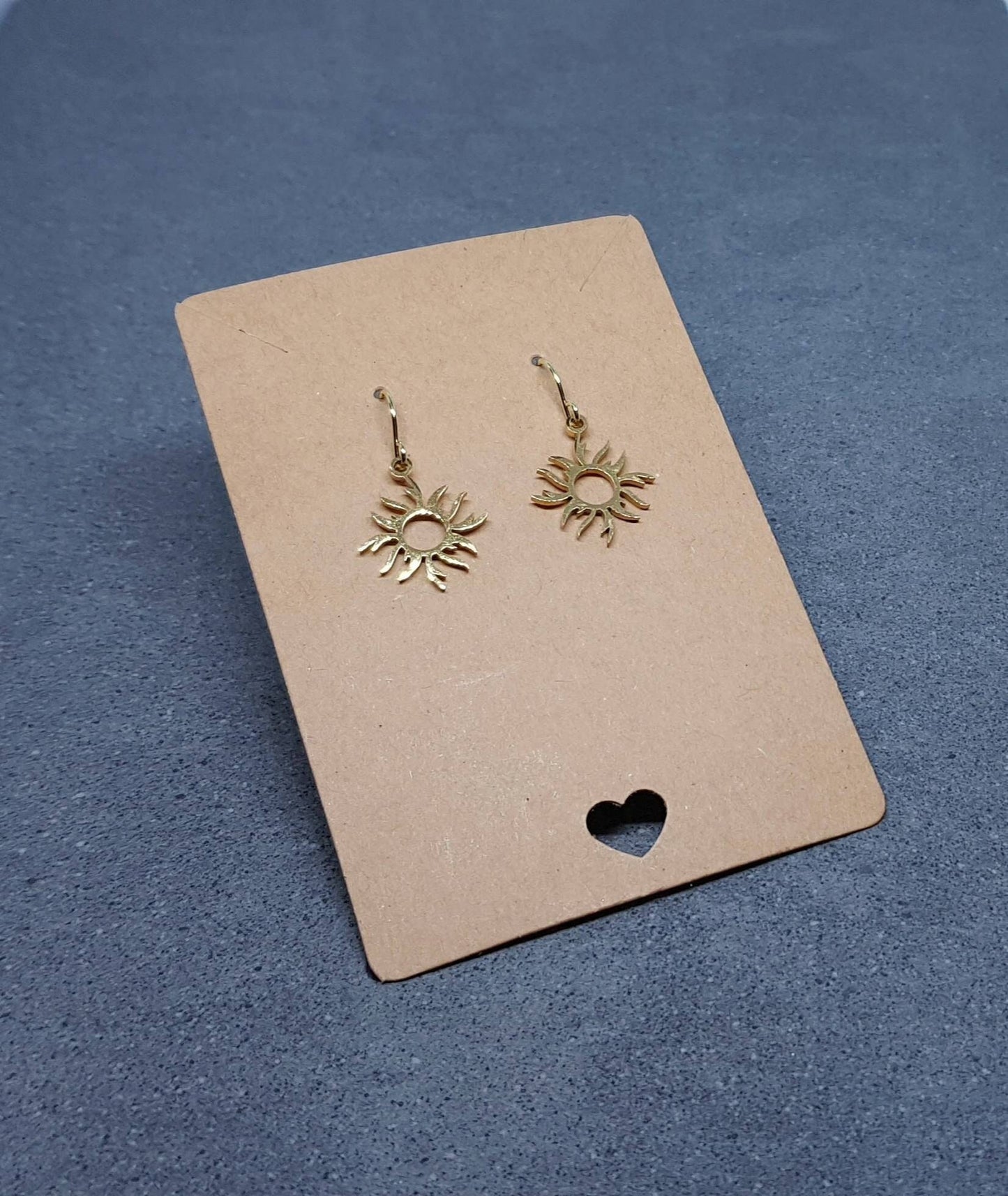 Sun Earrings, Hypoallergenic Ear Wires, Celestial Earrings, Gold Earrings, Stainless Steel Sun Earrings