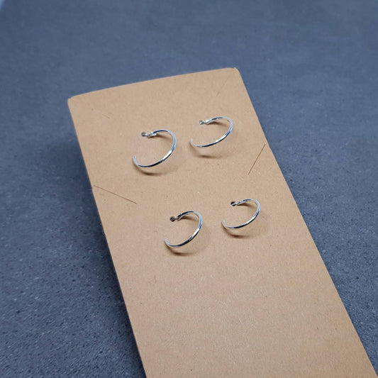 925 Sterling Silver Hoop Earrings, 1.2mm Thick, 13mm or 15mm Endless Hoops, Creoles, Hinged Hoop, Unisex, Come as a Pair