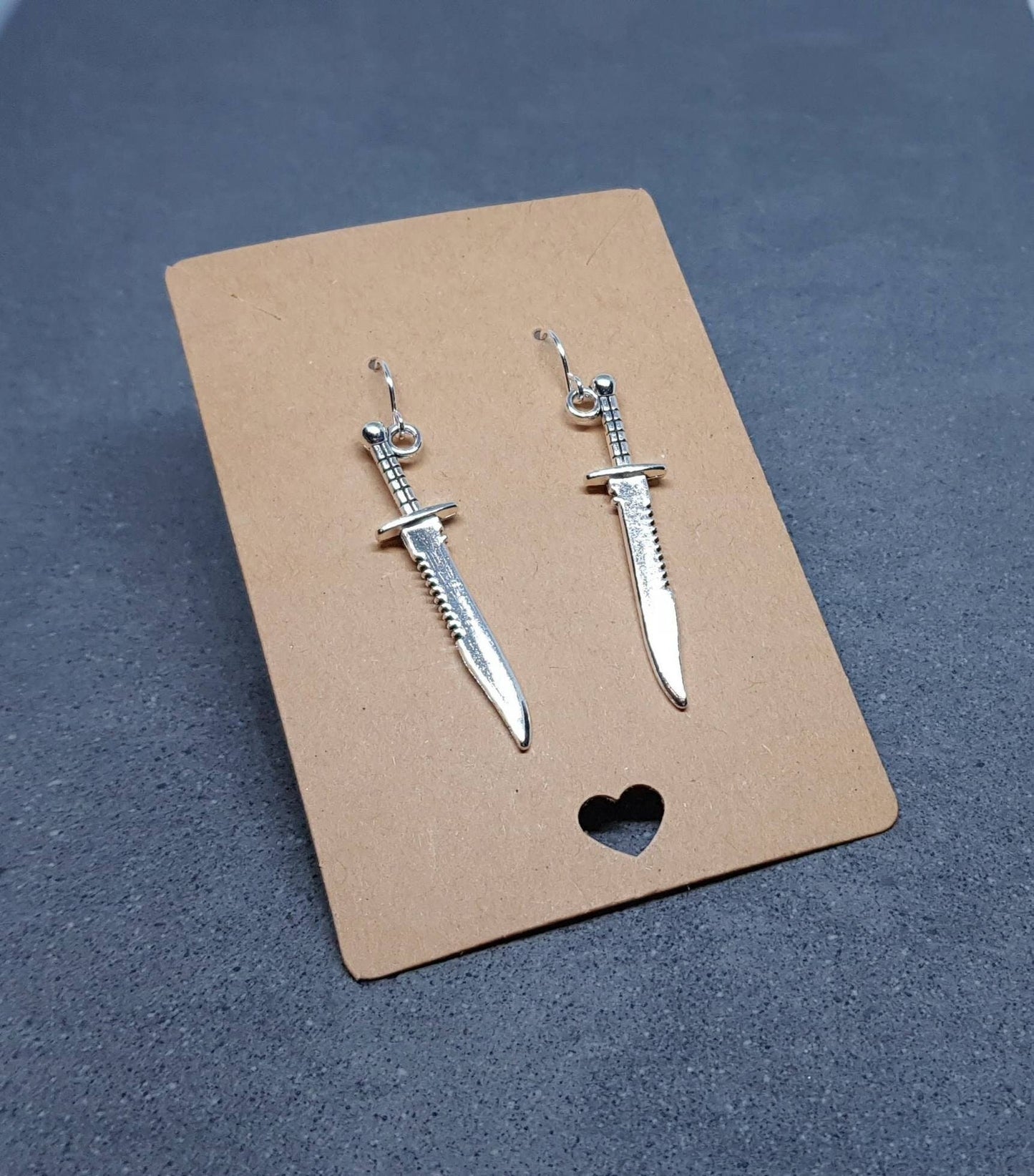 Dagger Earrings, Hypoallergenic Ear Wires, Choice of ear wires, Handmade Item, Gothic Jewellery, UK