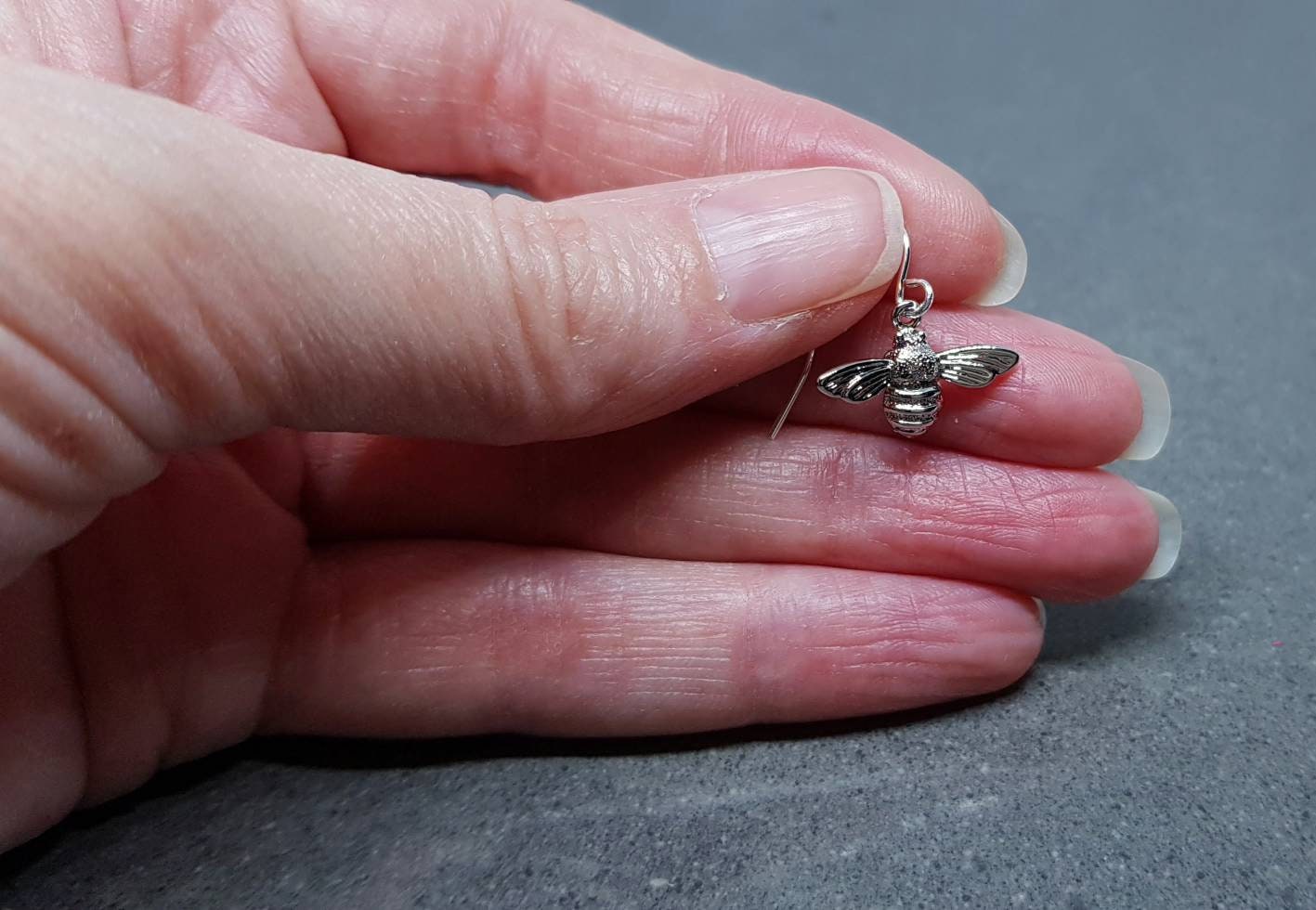 Bee Earrings, Hypoallergenic Ear Wires, Brass Bumble Bee Earrings, Nickel Free, Silver Earrings, Bee Lovers Earrings, Insect Earrings