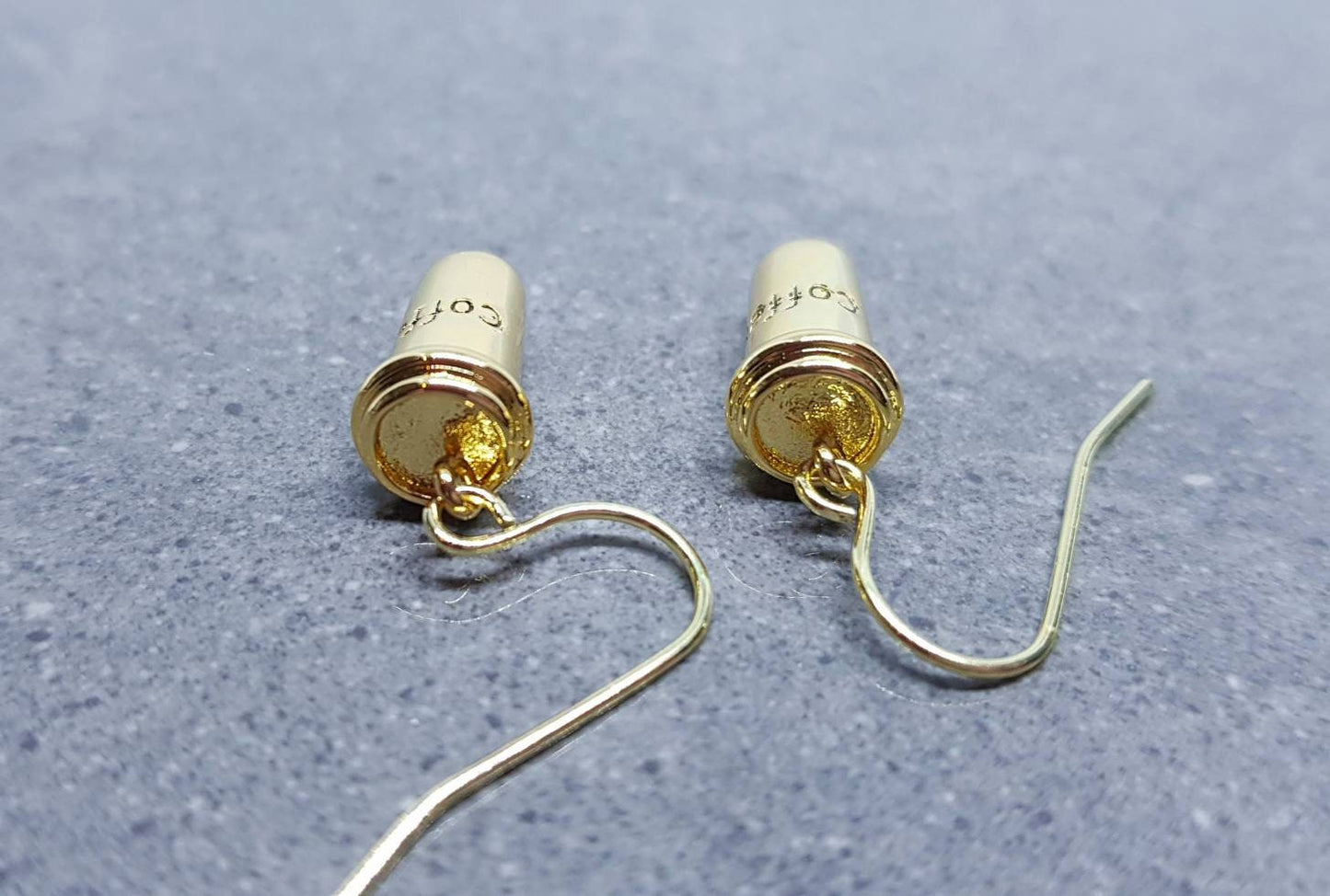 Coffee Cup Earrings, Hypoallergenic Ear Wires, Cappuccino, Coffee Lover, Mocha, Caffeine