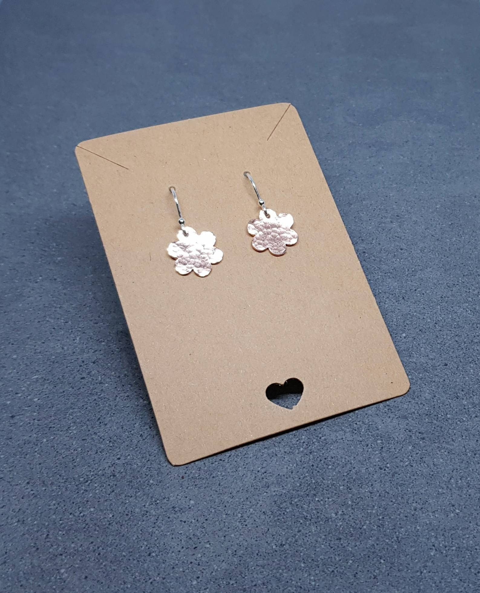 Daisy Earrings, Solid Copper Earrings, Sterling Silver Ear Wires, Copper Jewellery