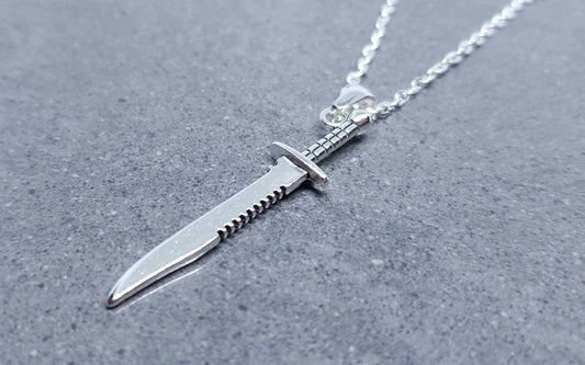 Silver Sword Necklace, Dagger Choker, Costume Necklace, Sword Choker, Gothic Jewellery, Handmade Jewelry, UK