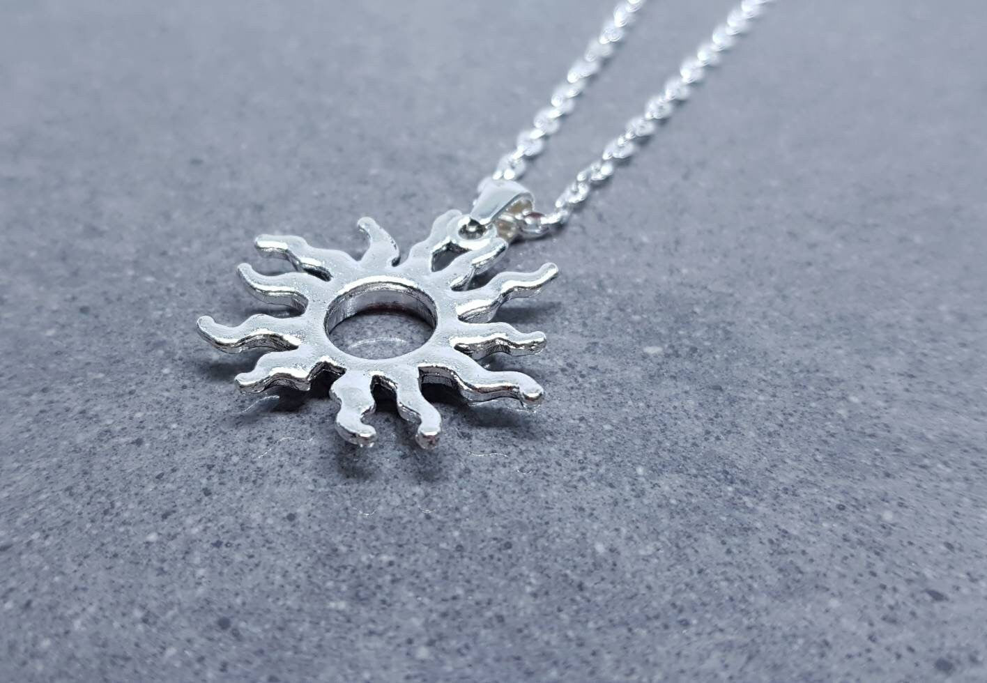Sun Choker, Sun Necklace, Sterling Silver, Minamalistic Choker, Celestial Choker, Sunburst Necklace, Choice of Lengths