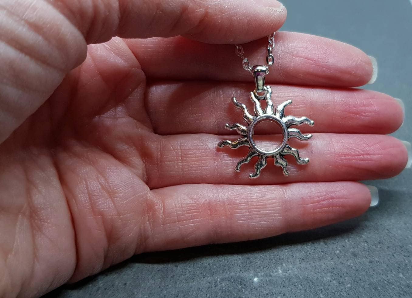 Sun Choker, Sun Necklace, Sterling Silver, Minamalistic Choker, Celestial Choker, Sunburst Necklace, Choice of Lengths