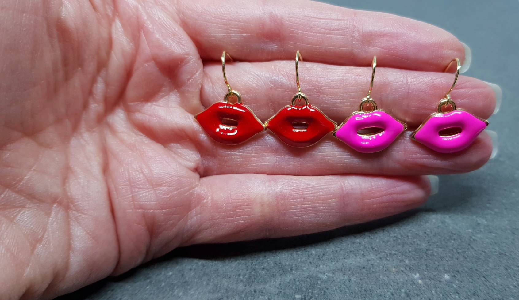 Red Lips Earrings, Pink Lips, Hypoallergenic Earrings, Sexy Lips Earrings, Kitsch Gifts