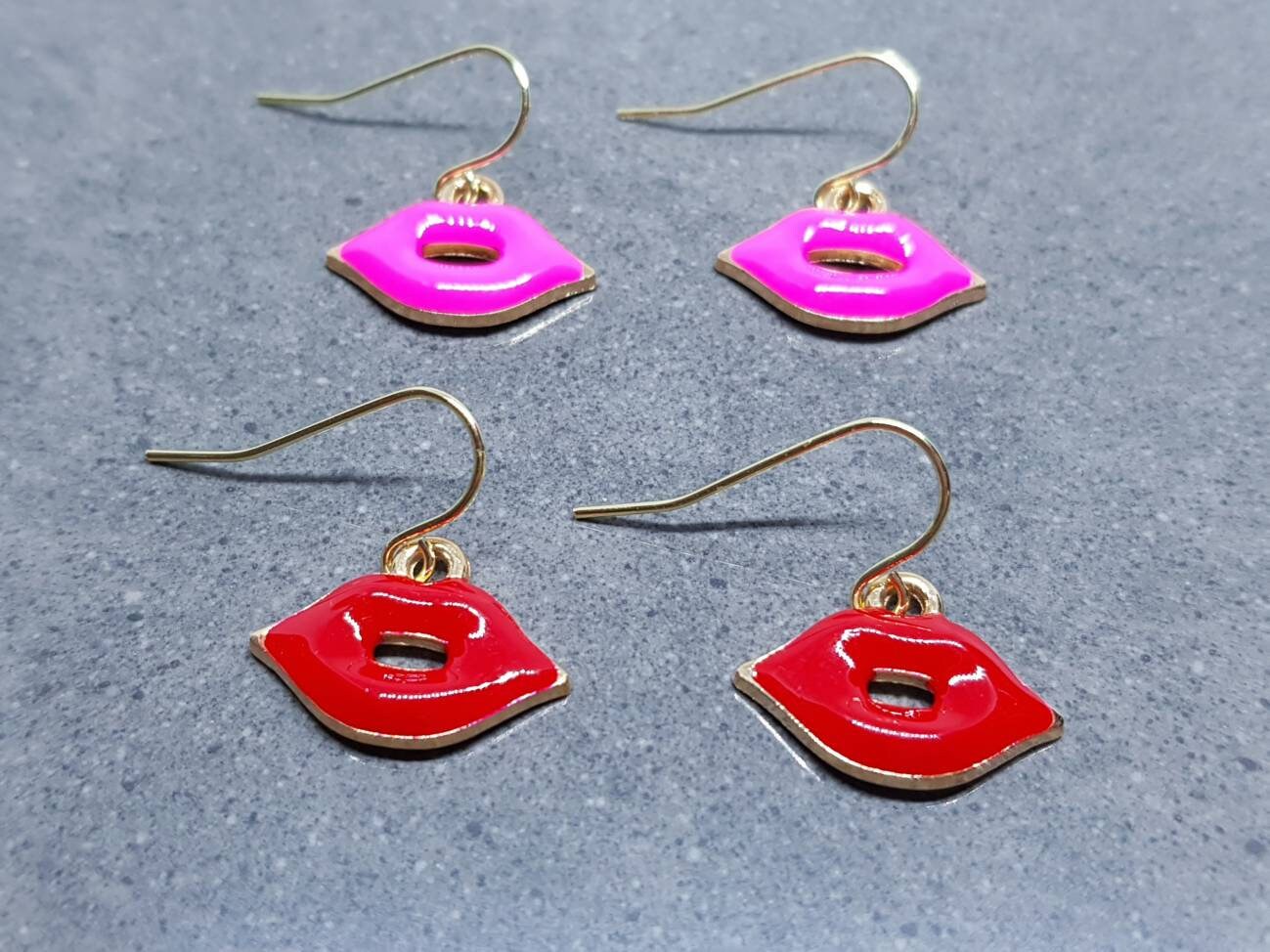 Red Lips Earrings, Pink Lips, Hypoallergenic Earrings, Sexy Lips Earrings, Kitsch Gifts