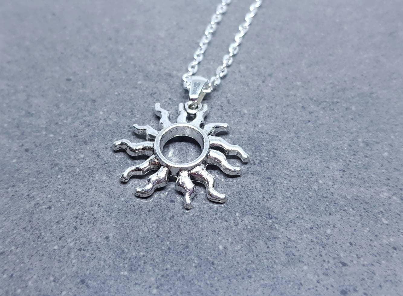 Sun Choker, Sun Necklace, Sterling Silver, Minamalistic Choker, Celestial Choker, Sunburst Necklace, Choice of Lengths