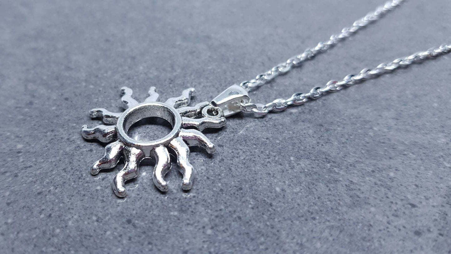 Sun Choker, Sun Necklace, Sterling Silver, Minamalistic Choker, Celestial Choker, Sunburst Necklace, Choice of Lengths