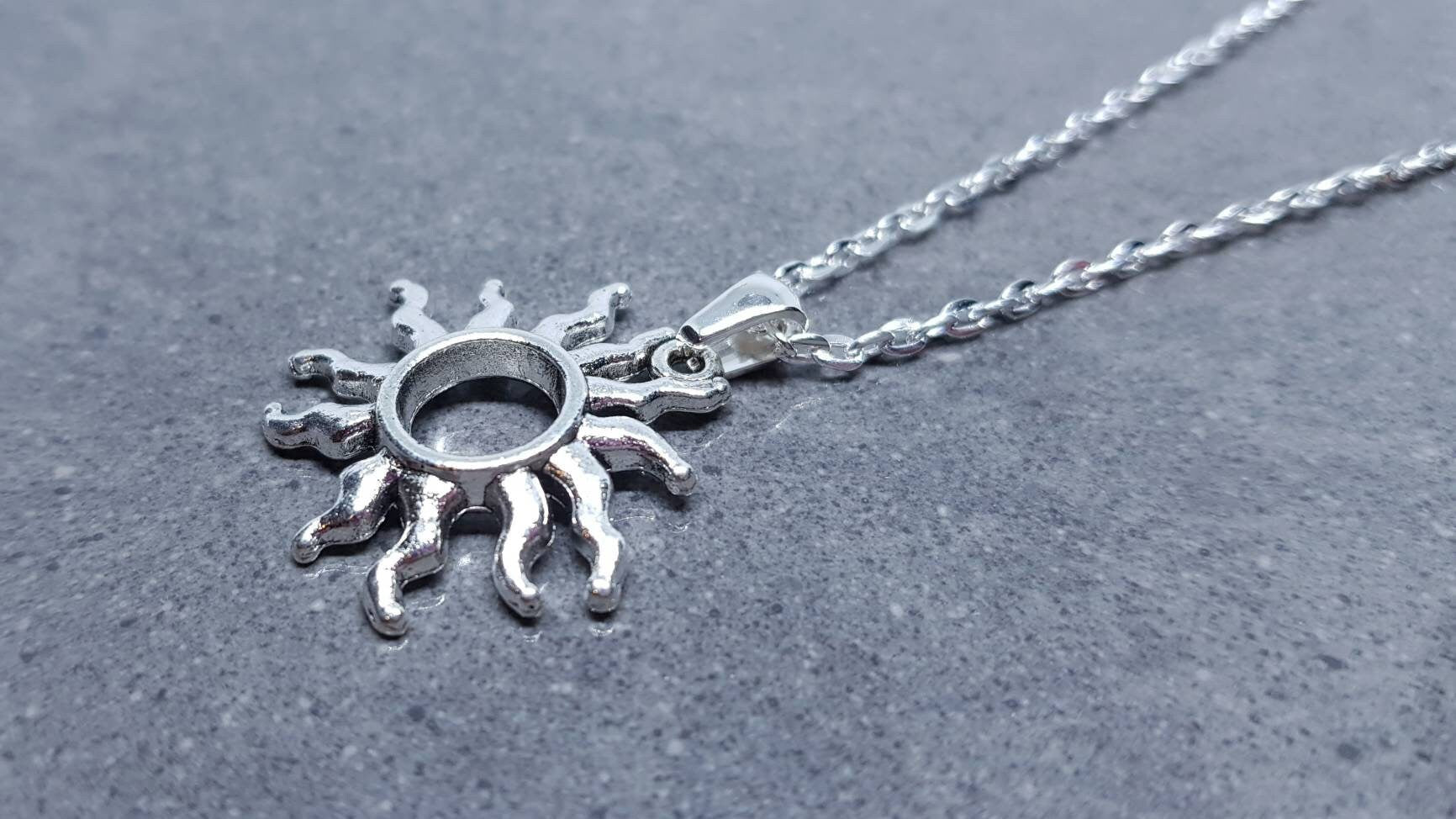 Sun Choker, Sun Necklace, Sterling Silver, Minamalistic Choker, Celestial Choker, Sunburst Necklace, Choice of Lengths