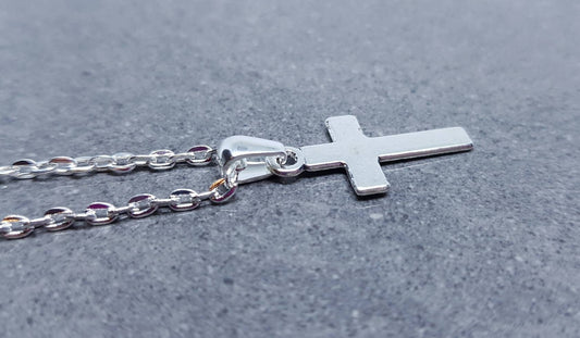 Cross Choker, Minamalistic Choker, Silver Cross Choker, Cross Necklace, Sterling Silver, Silver Plated