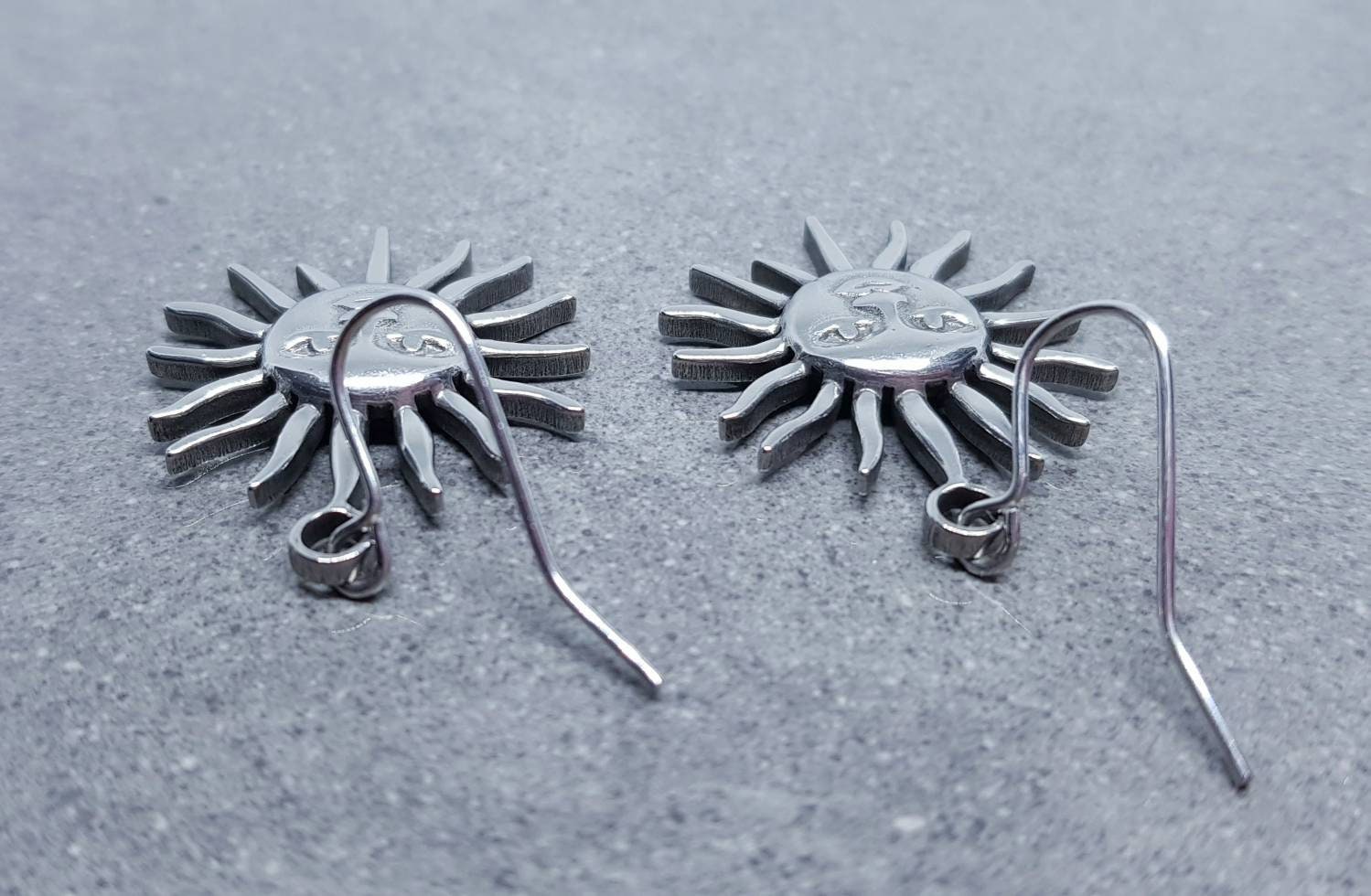 Sun Earrings, Hypoallergenic Ear Wires, Sterling Silver Ear Wires, Celestial Earrings, Stainless Steel