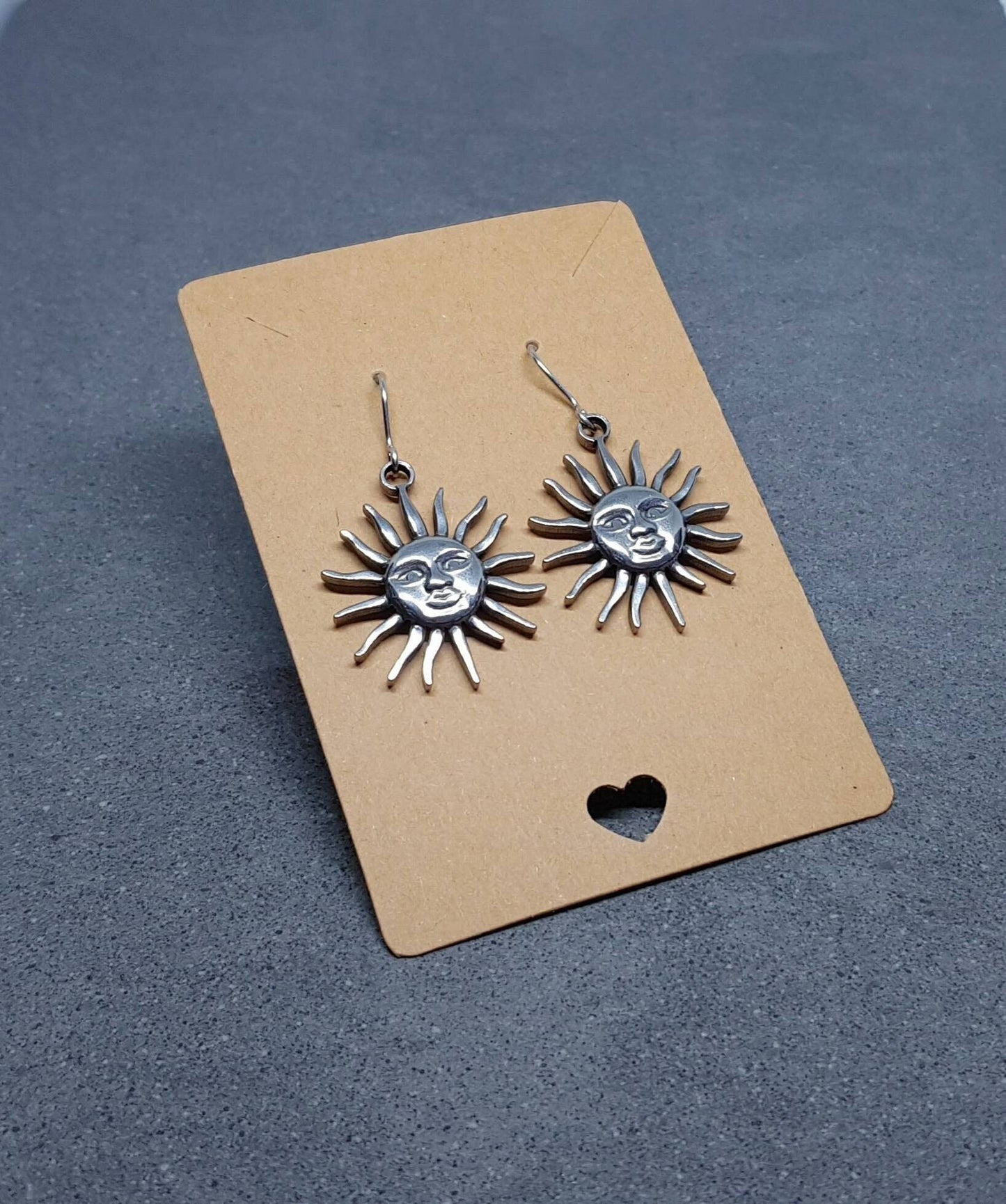 Sun Earrings, Hypoallergenic Ear Wires, Sterling Silver Ear Wires, Celestial Earrings, Stainless Steel