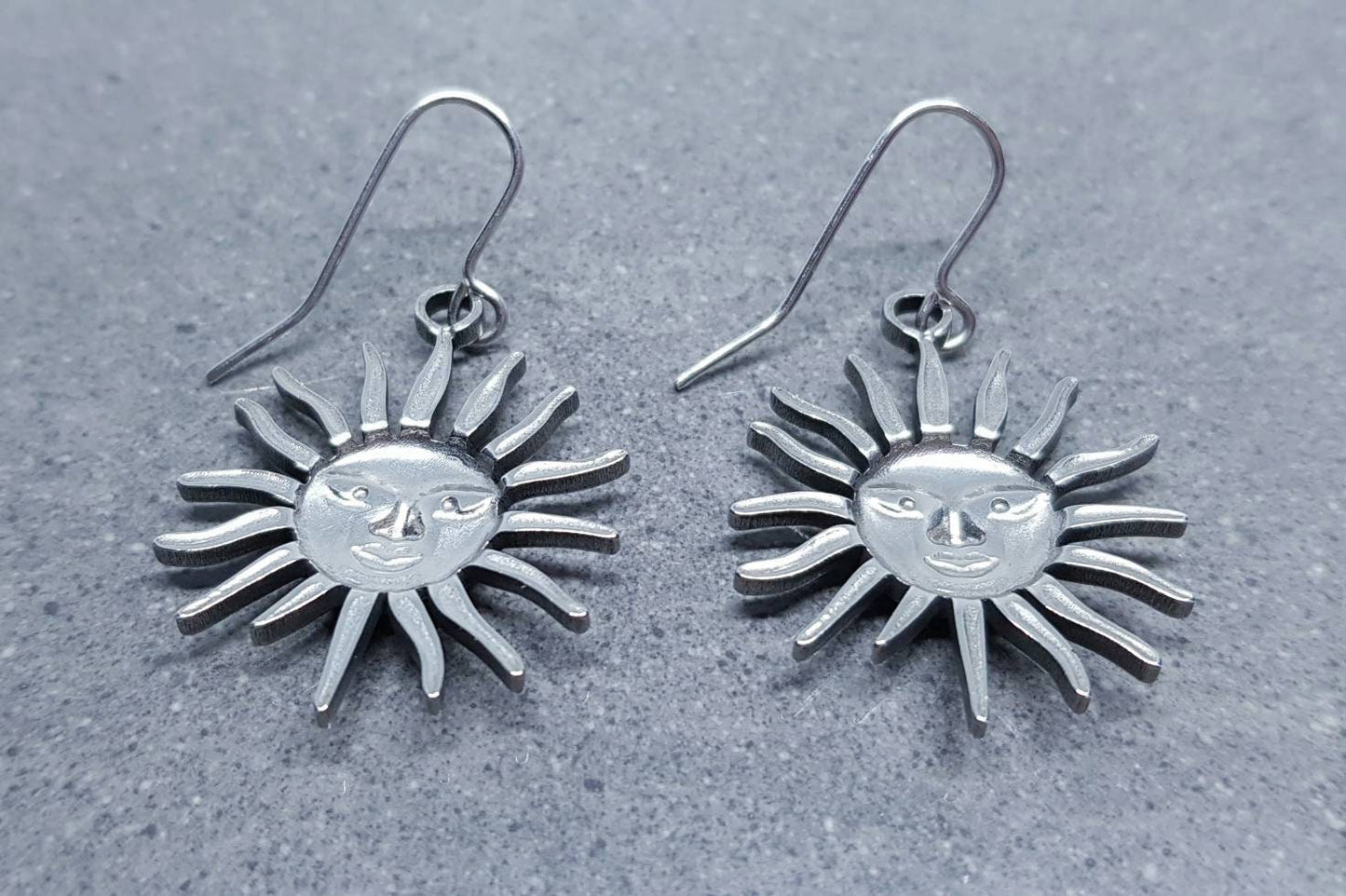 Sun Earrings, Hypoallergenic Ear Wires, Sterling Silver Ear Wires, Celestial Earrings, Stainless Steel