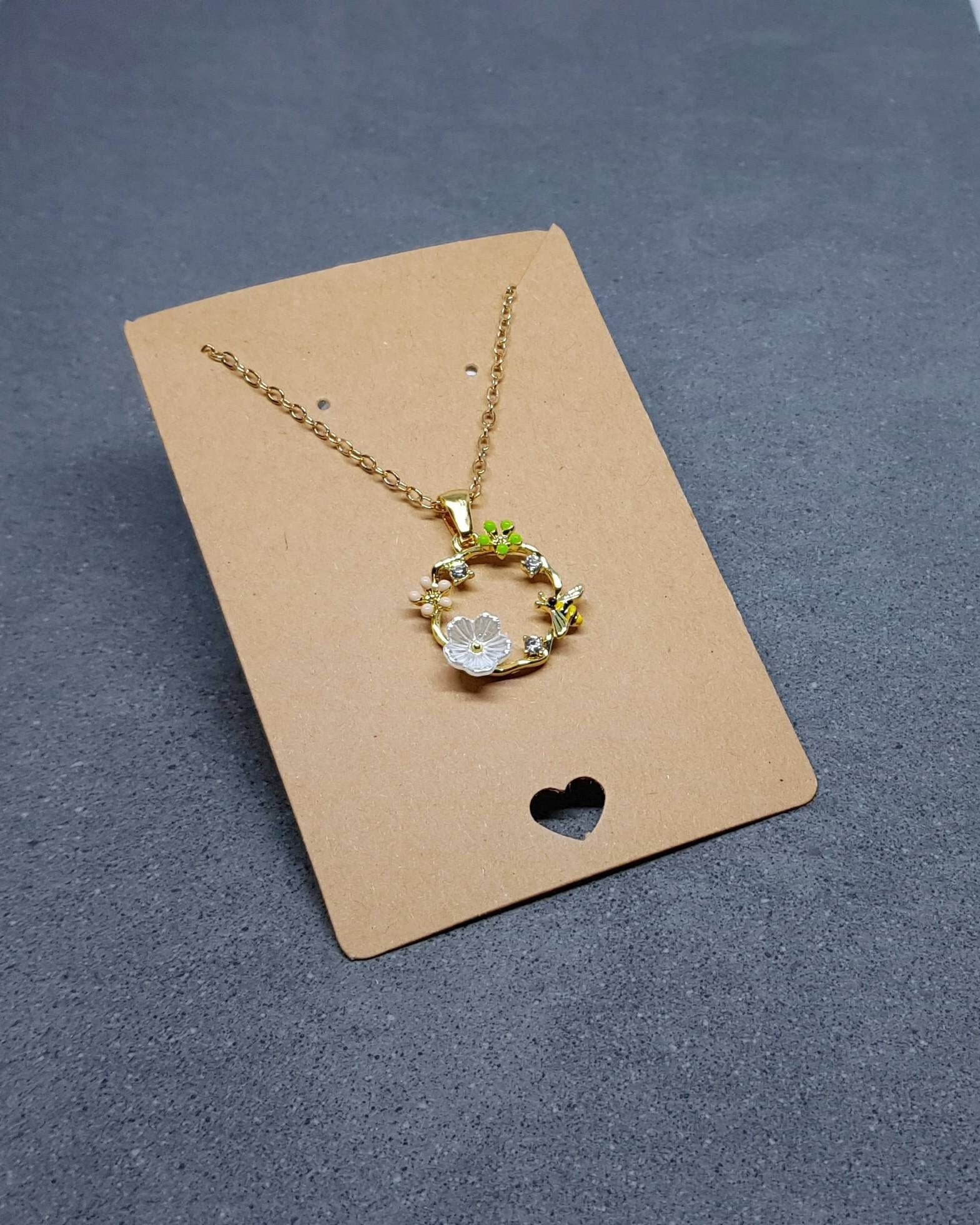 Bee Hoop Necklace, Choker, Bumble Bee Necklace, Gold Tone Necklace, Honey Bee, Flower Necklace