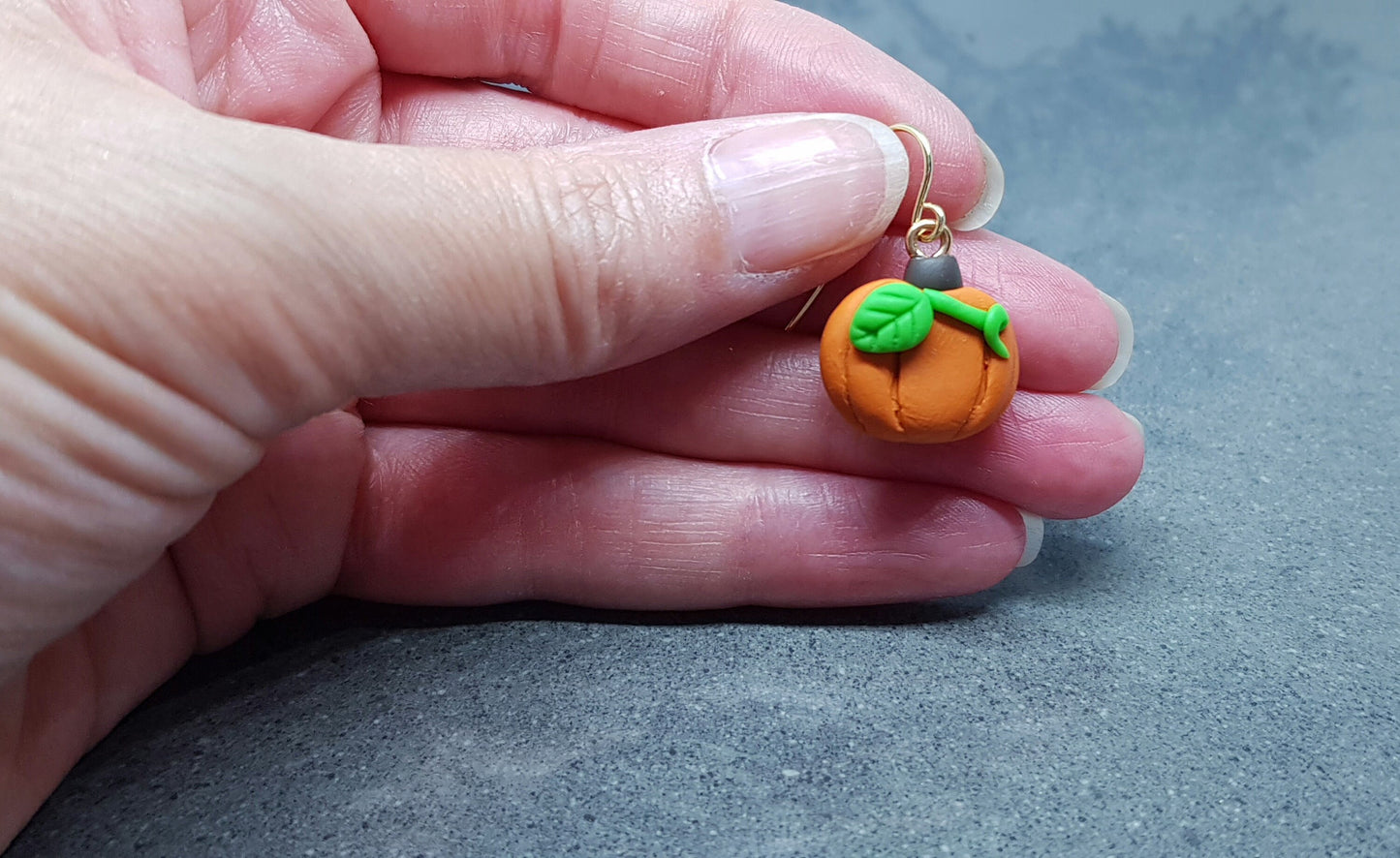 Pumpkin Earrings, Hypoallergenic Ear Wires, Orange Earrings, Polymer Clay Jewelry, Autumn Earrings, Fall Halloween