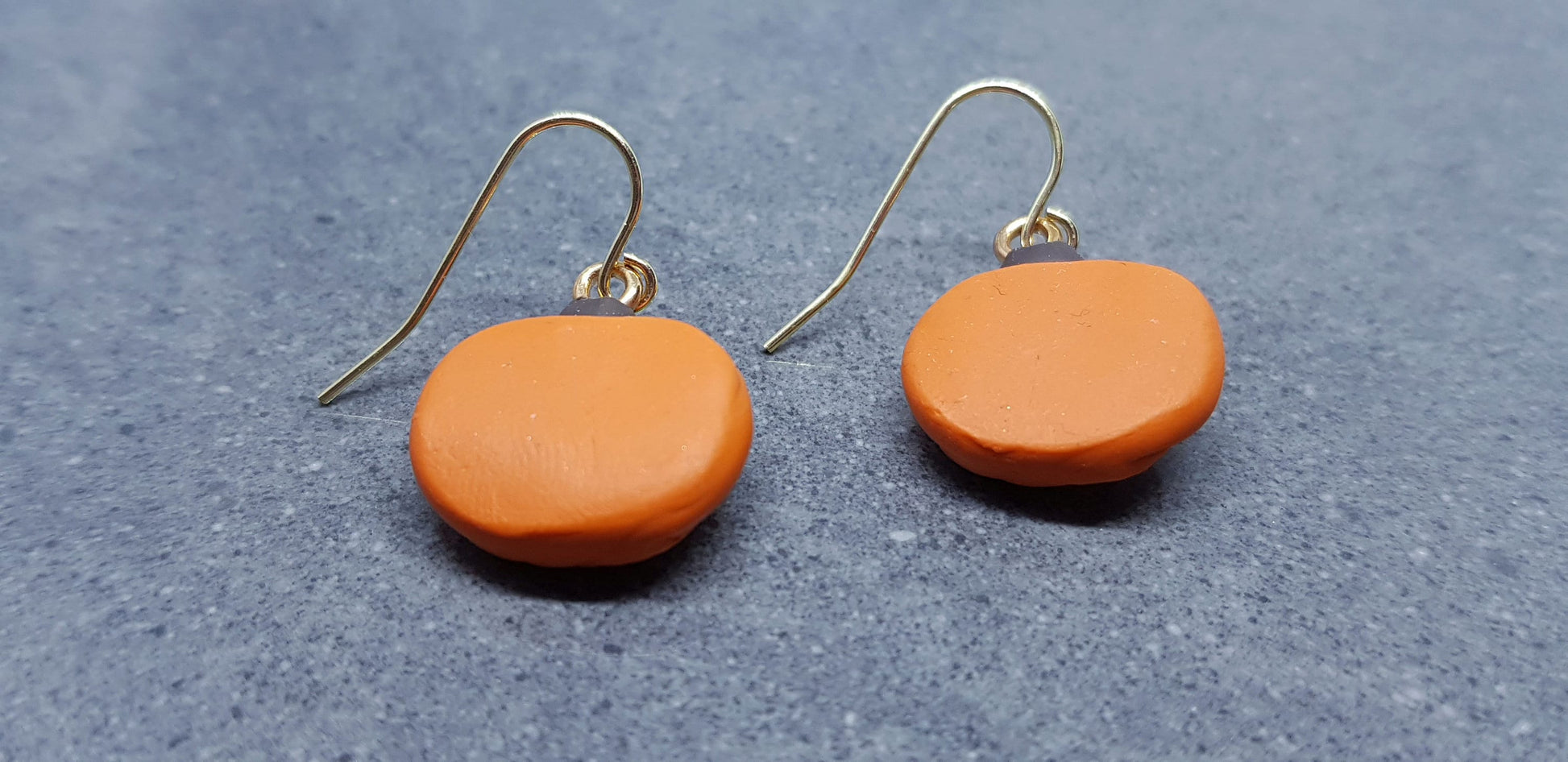 Pumpkin Earrings, Hypoallergenic Ear Wires, Orange Earrings, Polymer Clay Jewelry, Autumn Earrings, Fall Halloween