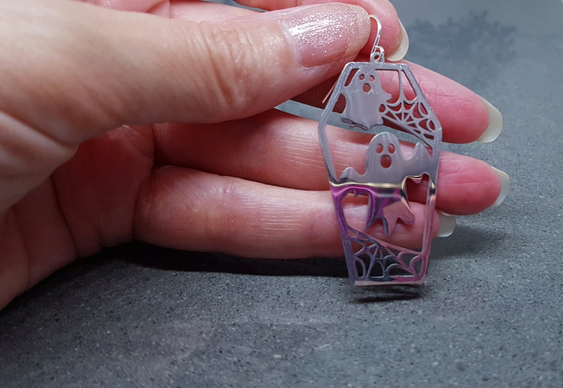 Ghost Coffin Earrings, Hypoallergenic Ear Wires, Autumn Fall Earrings, Halloween Earrings, Halloween Party, Hallows Eve, Stainless Steel