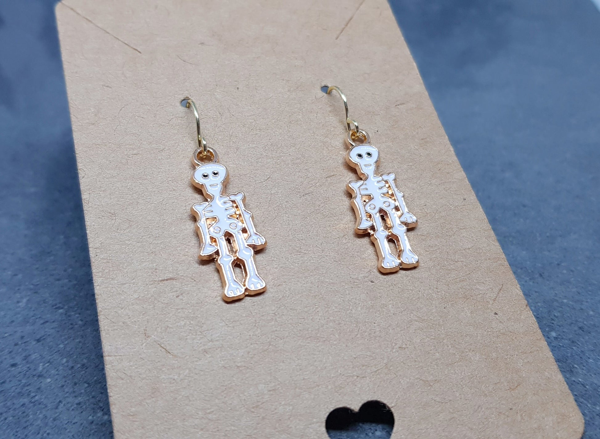 Skeleton Earrings, Hypoallergenic Ear Wires, 925 Sterling Silver Ear Wires, Gothic Jewellery, Halloween, Trick or Treat