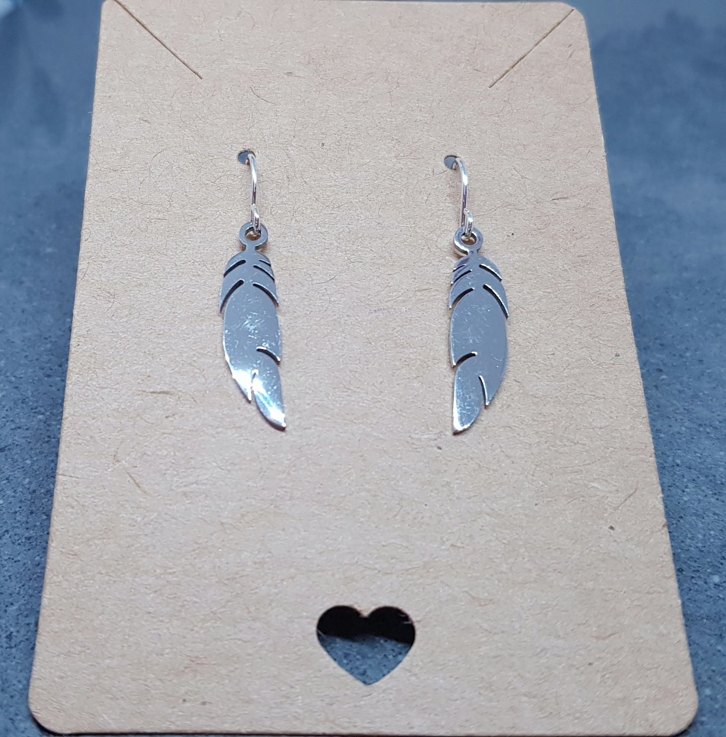 Feather Earrings, Hypoallergenic Ear Wires, Silver Feather Earrings, Stainless Steel Jewellery, Stainless Steel Feather Earrings