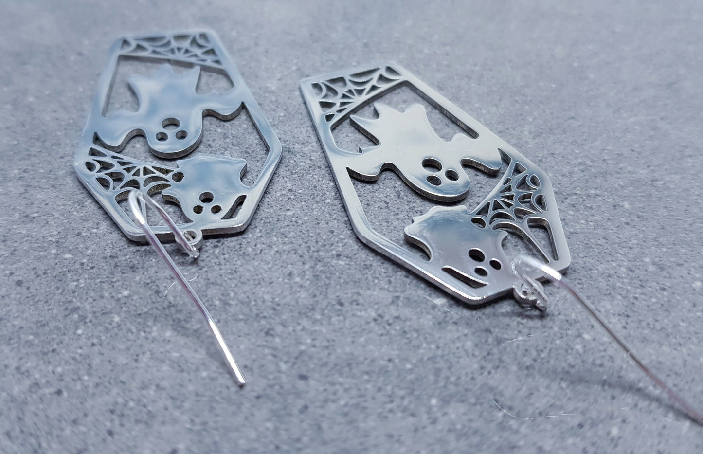 Ghost Coffin Earrings, Hypoallergenic Ear Wires, Autumn Fall Earrings, Halloween Earrings, Halloween Party, Hallows Eve, Stainless Steel