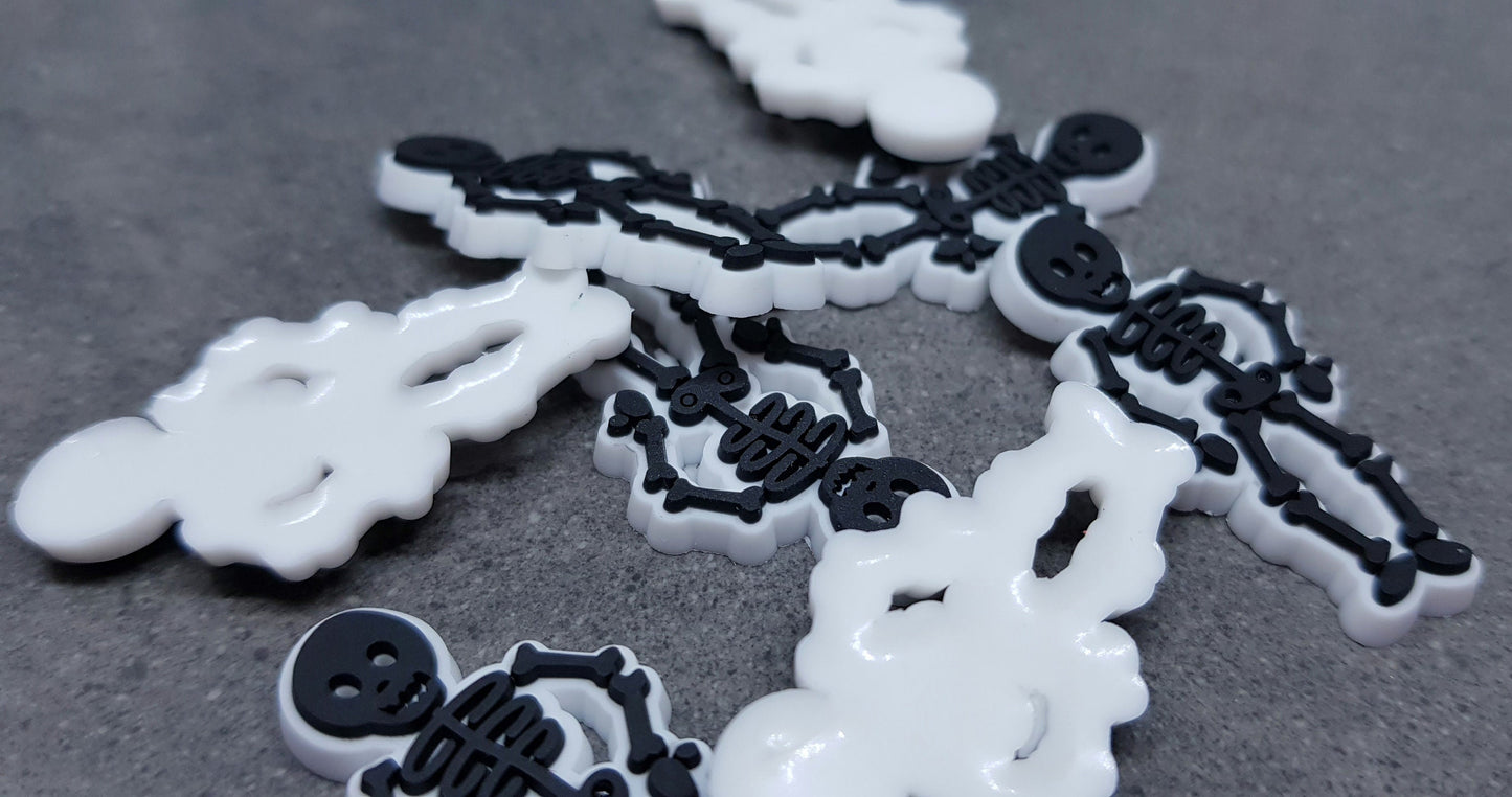 Skeleton embellishments, Gothic Charm, Craft Making, PVC, Halloween, Card Making, Gothic, Wreath Making, Costume Making, Pack of 10