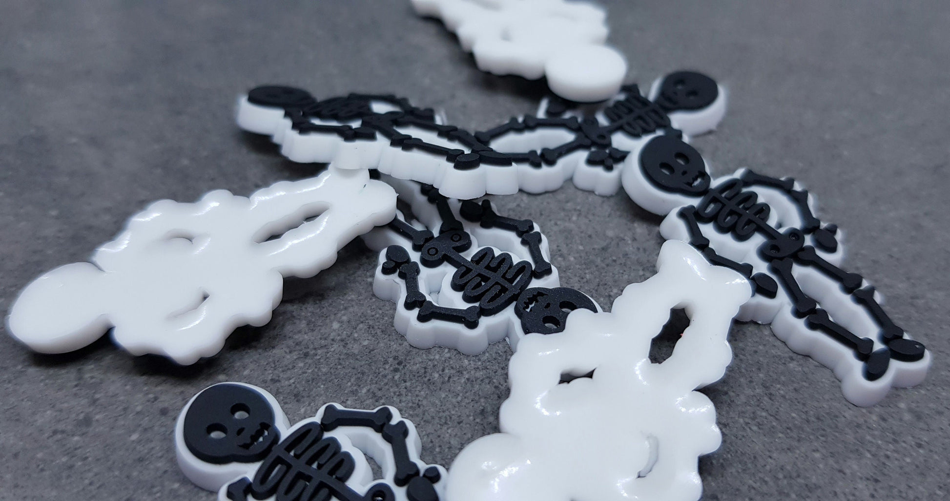 Skeleton embellishments, Gothic Charm, Craft Making, PVC, Halloween, Card Making, Gothic, Wreath Making, Costume Making, Pack of 10