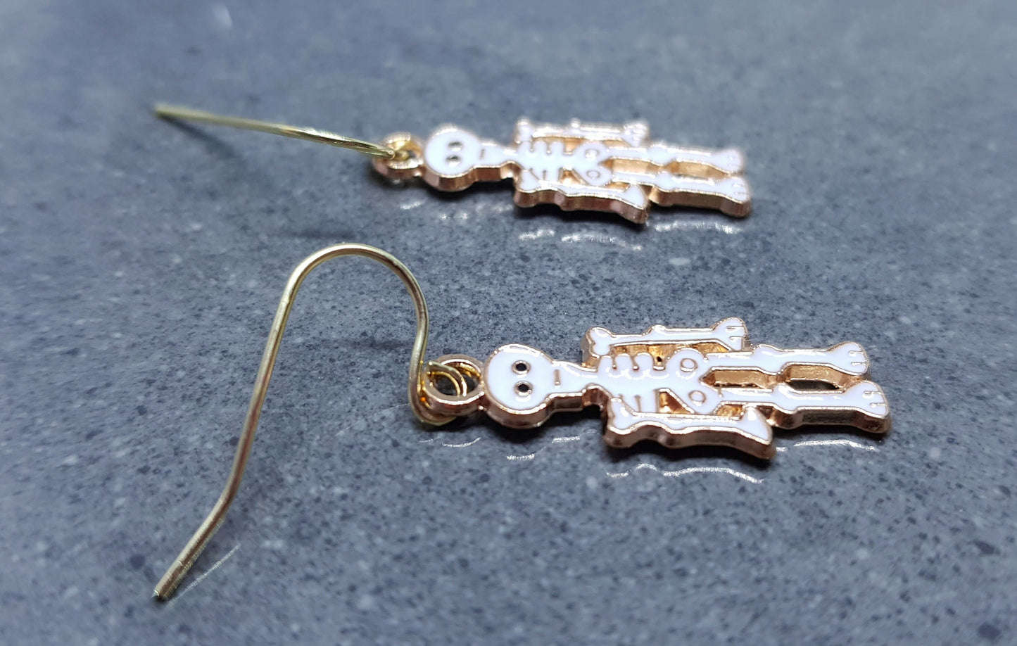 Skeleton Earrings, Hypoallergenic Ear Wires, 925 Sterling Silver Ear Wires, Gothic Jewellery, Halloween, Trick or Treat