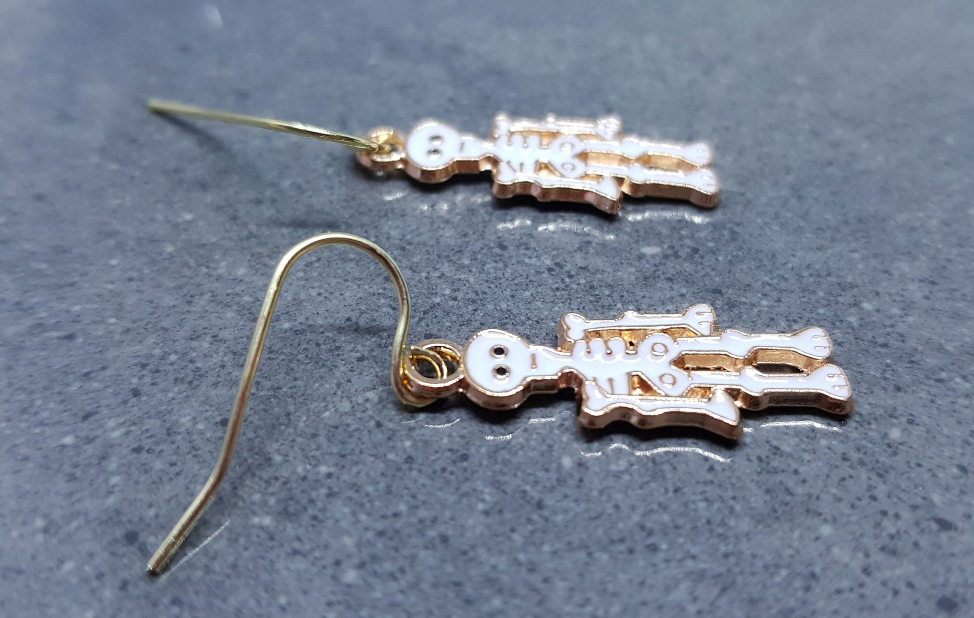 Skeleton Earrings, Hypoallergenic Ear Wires, 925 Sterling Silver Ear Wires, Gothic Jewellery, Halloween, Trick or Treat