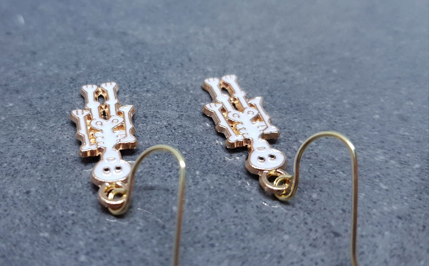 Skeleton Earrings, Hypoallergenic Ear Wires, 925 Sterling Silver Ear Wires, Gothic Jewellery, Halloween, Trick or Treat