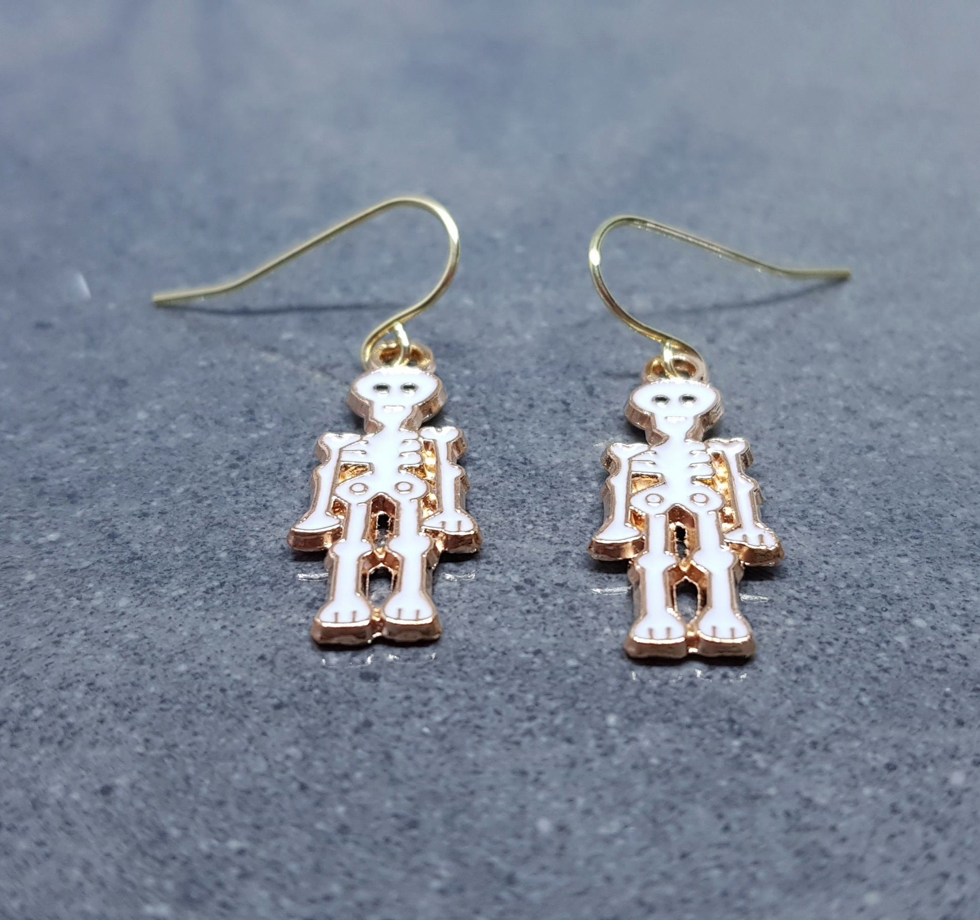 Skeleton Earrings, Hypoallergenic Ear Wires, 925 Sterling Silver Ear Wires, Gothic Jewellery, Halloween, Trick or Treat