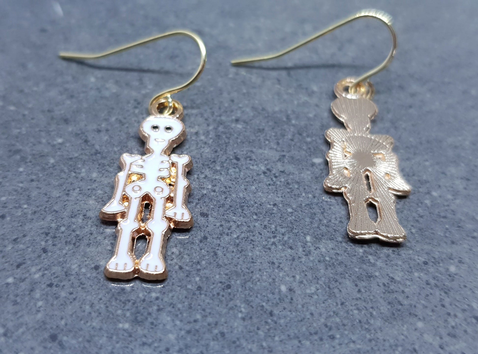 Skeleton Earrings, Hypoallergenic Ear Wires, 925 Sterling Silver Ear Wires, Gothic Jewellery, Halloween, Trick or Treat