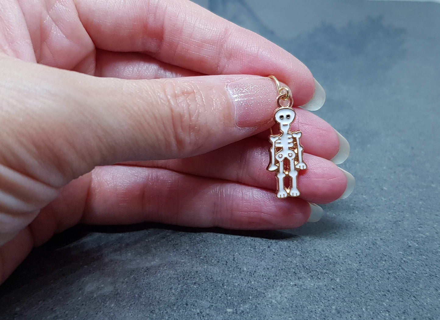 Skeleton Earrings, Hypoallergenic Ear Wires, 925 Sterling Silver Ear Wires, Gothic Jewellery, Halloween, Trick or Treat