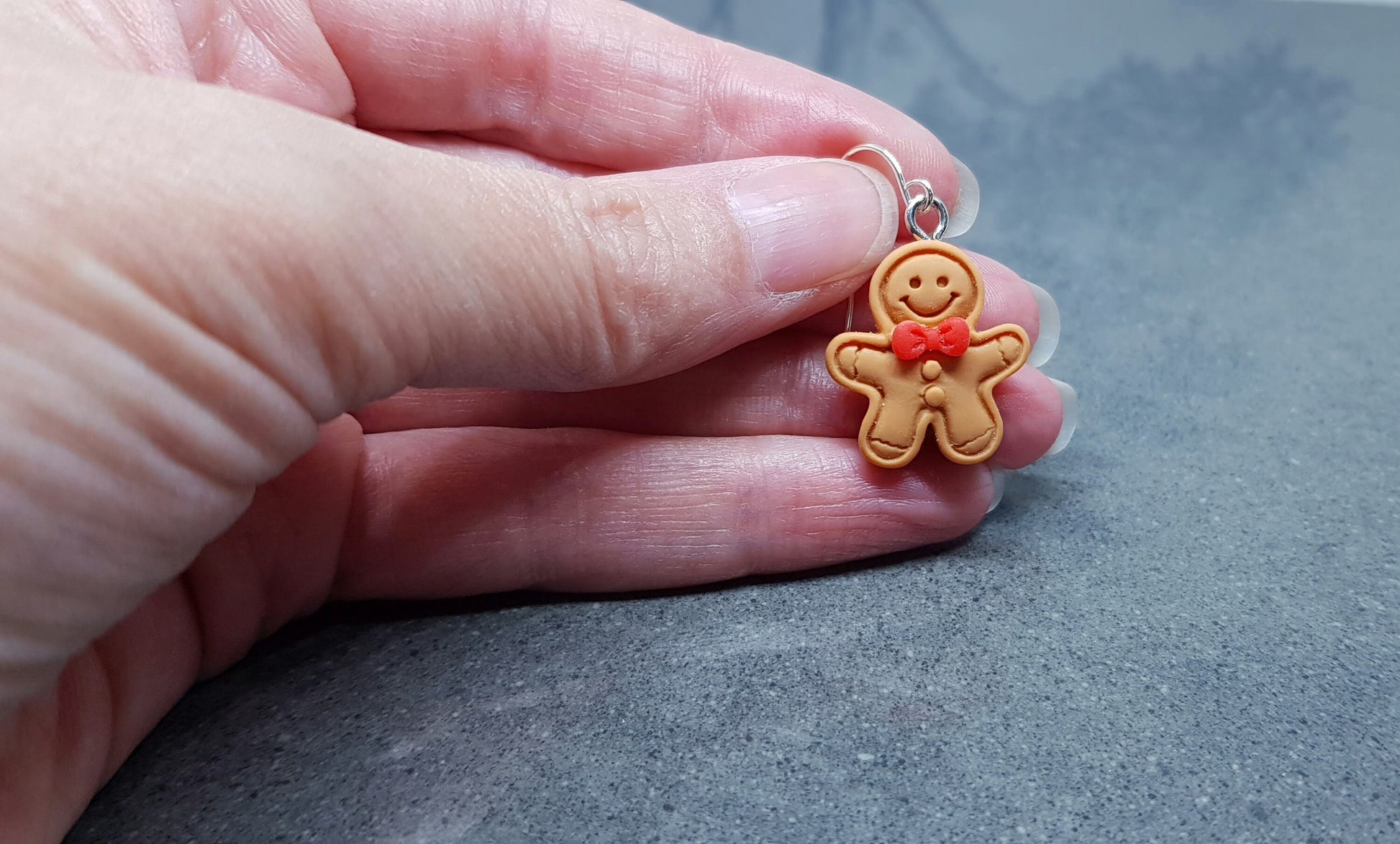 Gingerbread Men Earrings, Hypoallergenic Ear Wires, Christmas Earrings, Festive Earrings