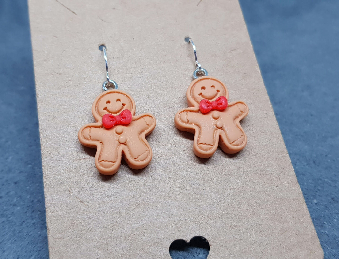 Gingerbread Men Earrings, Hypoallergenic Ear Wires, Christmas Earrings, Festive Earrings