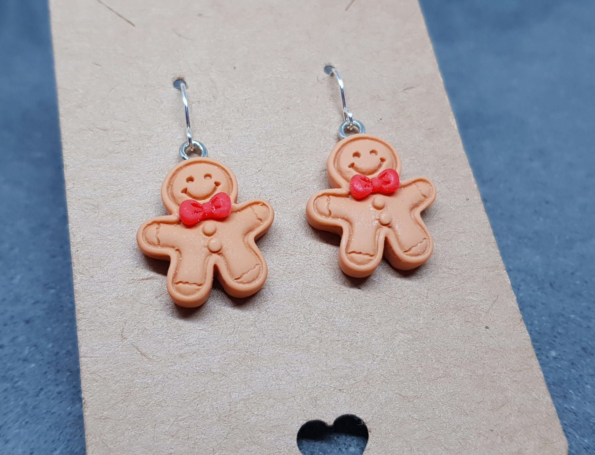 Gingerbread Men Earrings, Hypoallergenic Ear Wires, Christmas Earrings, Festive Earrings