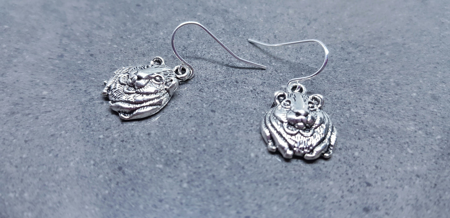 Guinea Pig Earrings, Hypoallergenic Ear Wires, 925 Sterling Silver Ear Wires, Surgical Steel Ear Wires