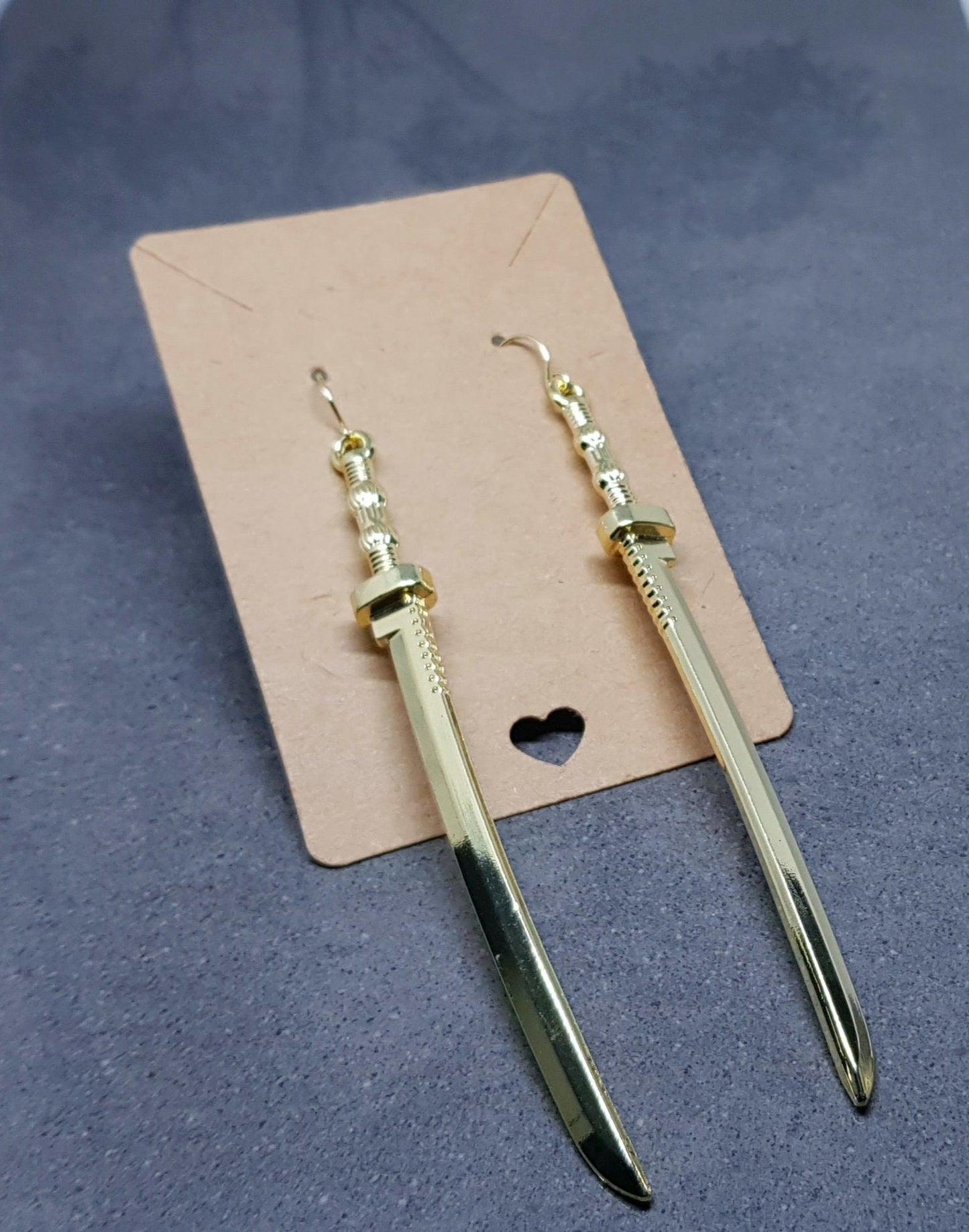 Dagger Earrings, Hypoallergenic Earrings, Sword Earrings, Large Katana Sword Earrings, Samurai Sword Earrings, Gothic Jewellery