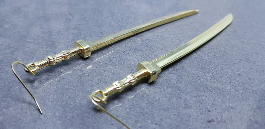 Dagger Earrings, Hypoallergenic Earrings, Sword Earrings, Large Katana Sword Earrings, Samurai Sword Earrings, Gothic Jewellery