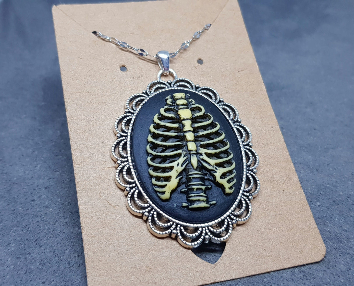 Skeleton Choker, skeleton Necklace, Skeleton Rib Cage Necklace, Gothic Jewellery