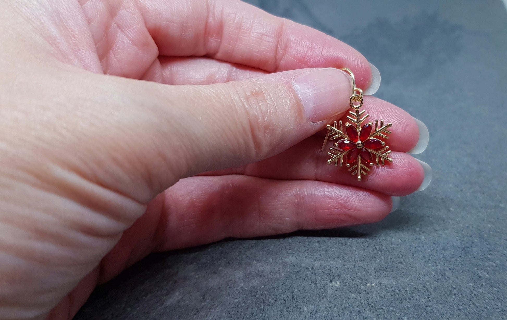 Snowflake Earrings, Hypoallergenic Ear Wires, Gold Snowflake Earrings, Christmas Earrings, Brass Earrings, Festive Earrings