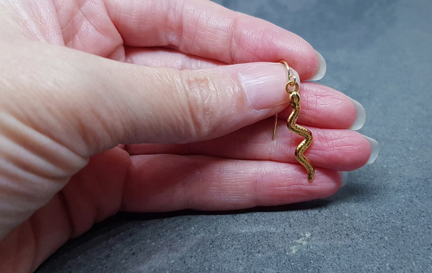 Snake Earrings, Hypoallergenic Ear Wires, Gold Snake Earrings, Gold Earrings